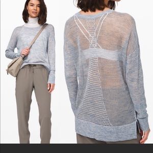 Lululemon Well Being Crew Neck Open Knit Sweater